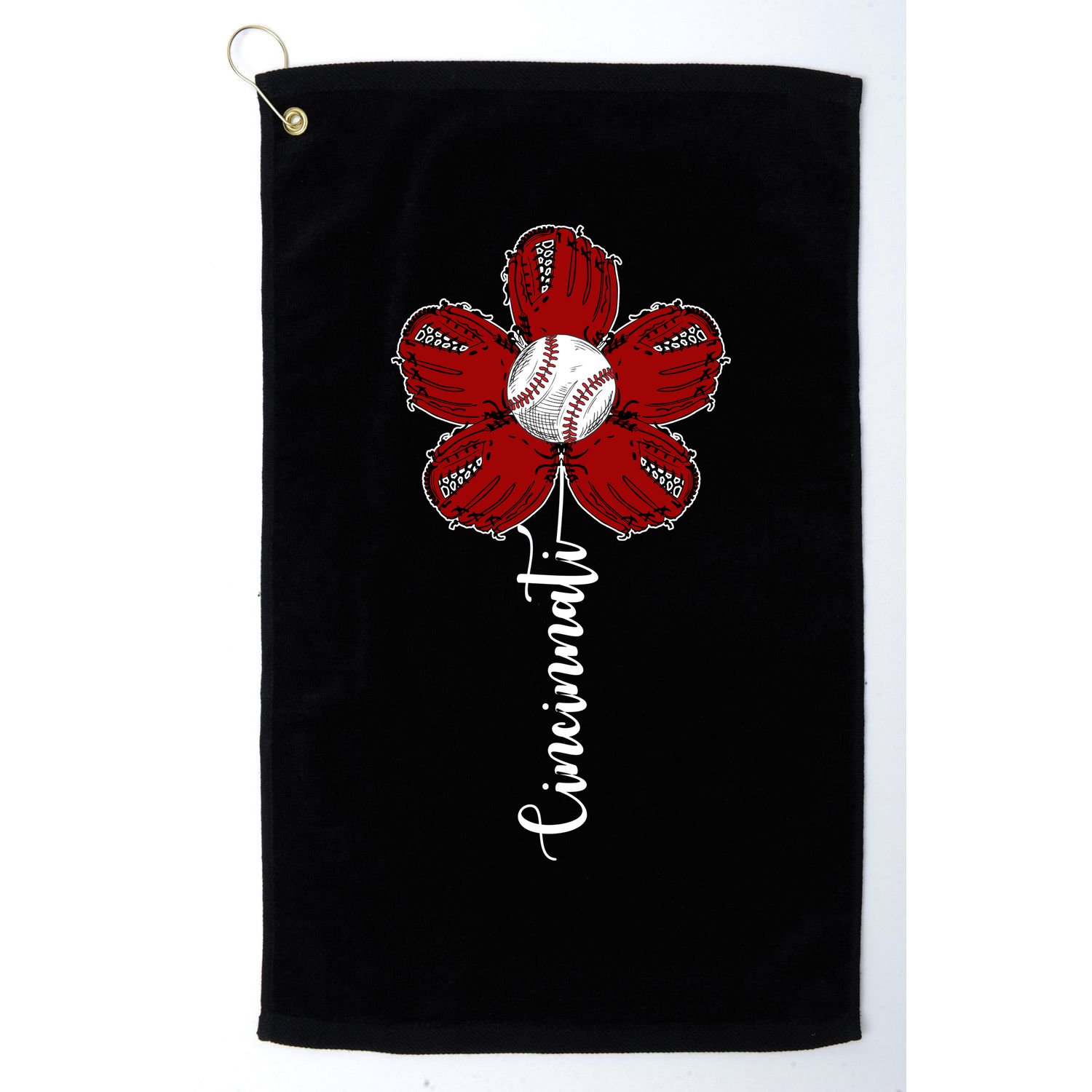 Cincinnati Flower Baseball Golf Towel