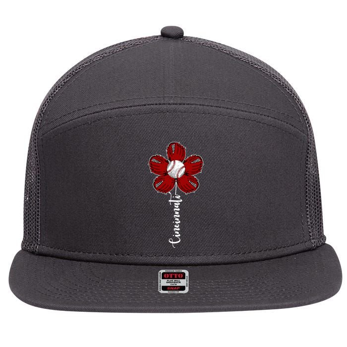 Cincinnati Flower Baseball 7 Panel Mesh Trucker Snapback Hat