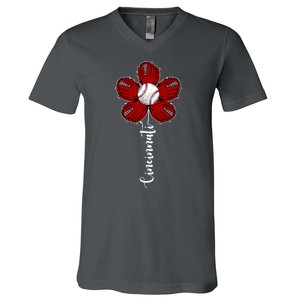 Cincinnati Flower Baseball V-Neck T-Shirt