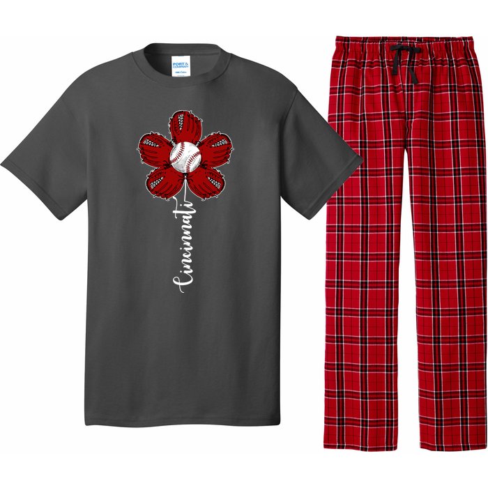 Cincinnati Flower Baseball Pajama Set