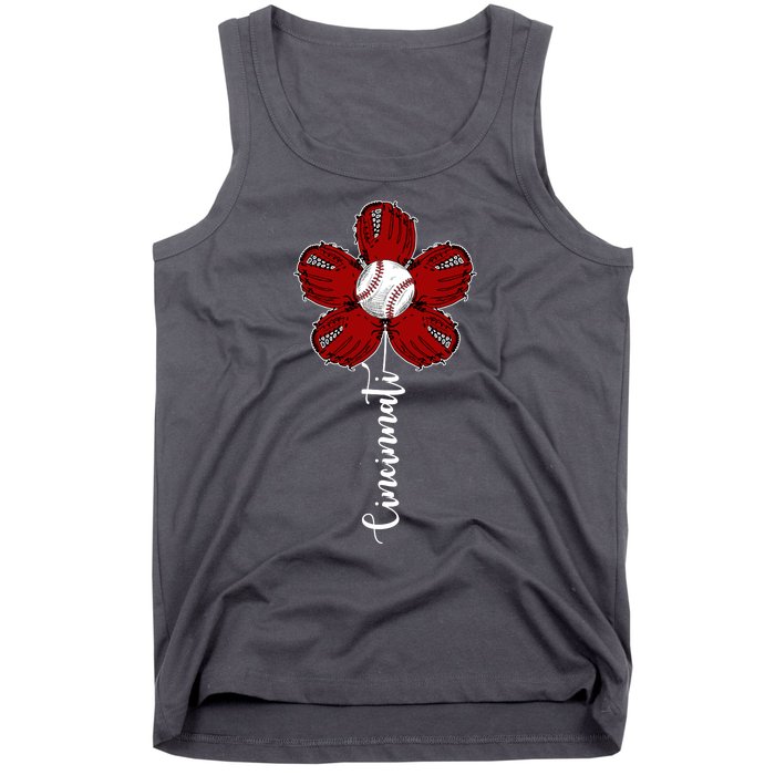 Cincinnati Flower Baseball Tank Top