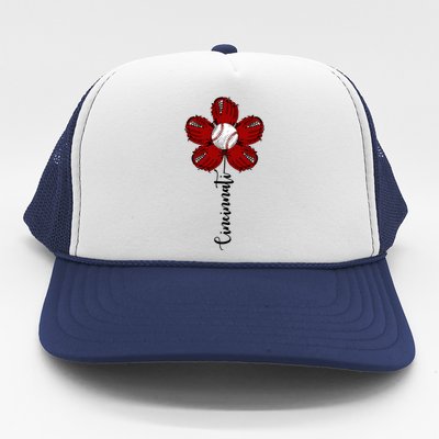 Cincinnati Flower Baseball Trucker Hat