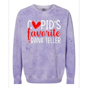 CupidS Favorite Bank Teller Funny Hearts ValentineS Day Colorblast Crewneck Sweatshirt