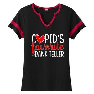 CupidS Favorite Bank Teller Funny Hearts ValentineS Day Ladies Halftime Notch Neck Tee