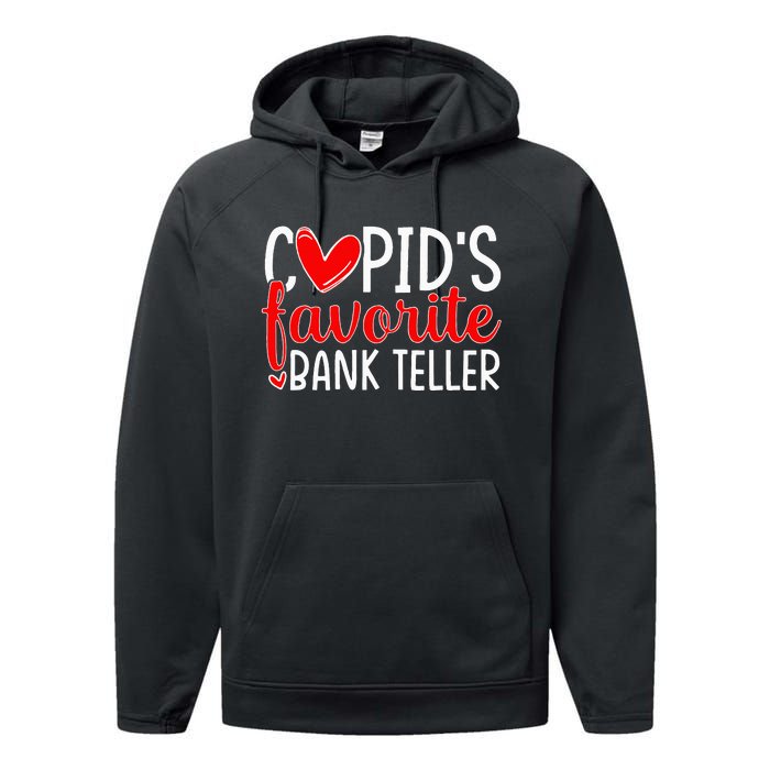 CupidS Favorite Bank Teller Funny Hearts ValentineS Day Performance Fleece Hoodie