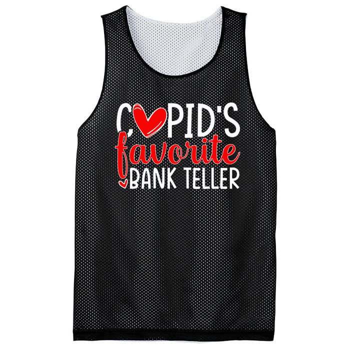 CupidS Favorite Bank Teller Funny Hearts ValentineS Day Mesh Reversible Basketball Jersey Tank