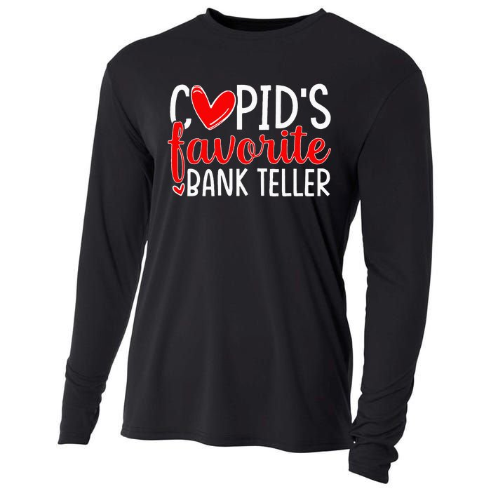 CupidS Favorite Bank Teller Funny Hearts ValentineS Day Cooling Performance Long Sleeve Crew