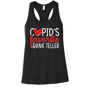 CupidS Favorite Bank Teller Funny Hearts ValentineS Day Women's Racerback Tank