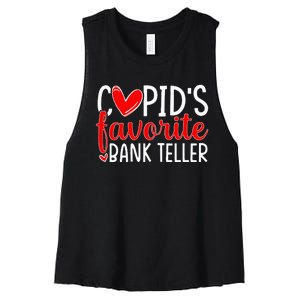 CupidS Favorite Bank Teller Funny Hearts ValentineS Day Women's Racerback Cropped Tank