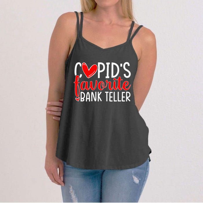 CupidS Favorite Bank Teller Funny Hearts ValentineS Day Women's Strappy Tank