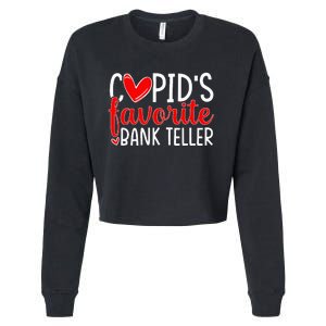 CupidS Favorite Bank Teller Funny Hearts ValentineS Day Cropped Pullover Crew