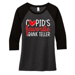 CupidS Favorite Bank Teller Funny Hearts ValentineS Day Women's Tri-Blend 3/4-Sleeve Raglan Shirt