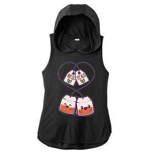 Cute Funny BesTeas Best Friend Tea Bags Ladies PosiCharge Tri-Blend Wicking Draft Hoodie Tank