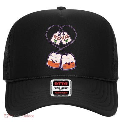 Cute Funny BesTeas Best Friend Tea Bags High Crown Mesh Back Trucker Hat