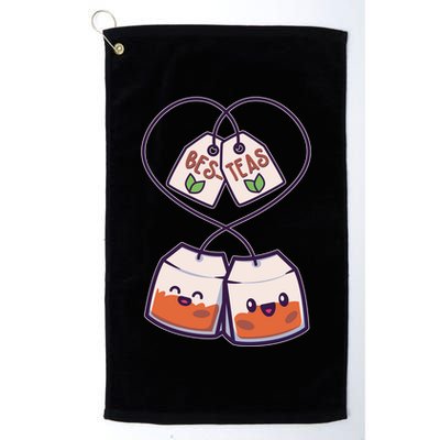 Cute Funny BesTeas Best Friend Tea Bags Golf Towel