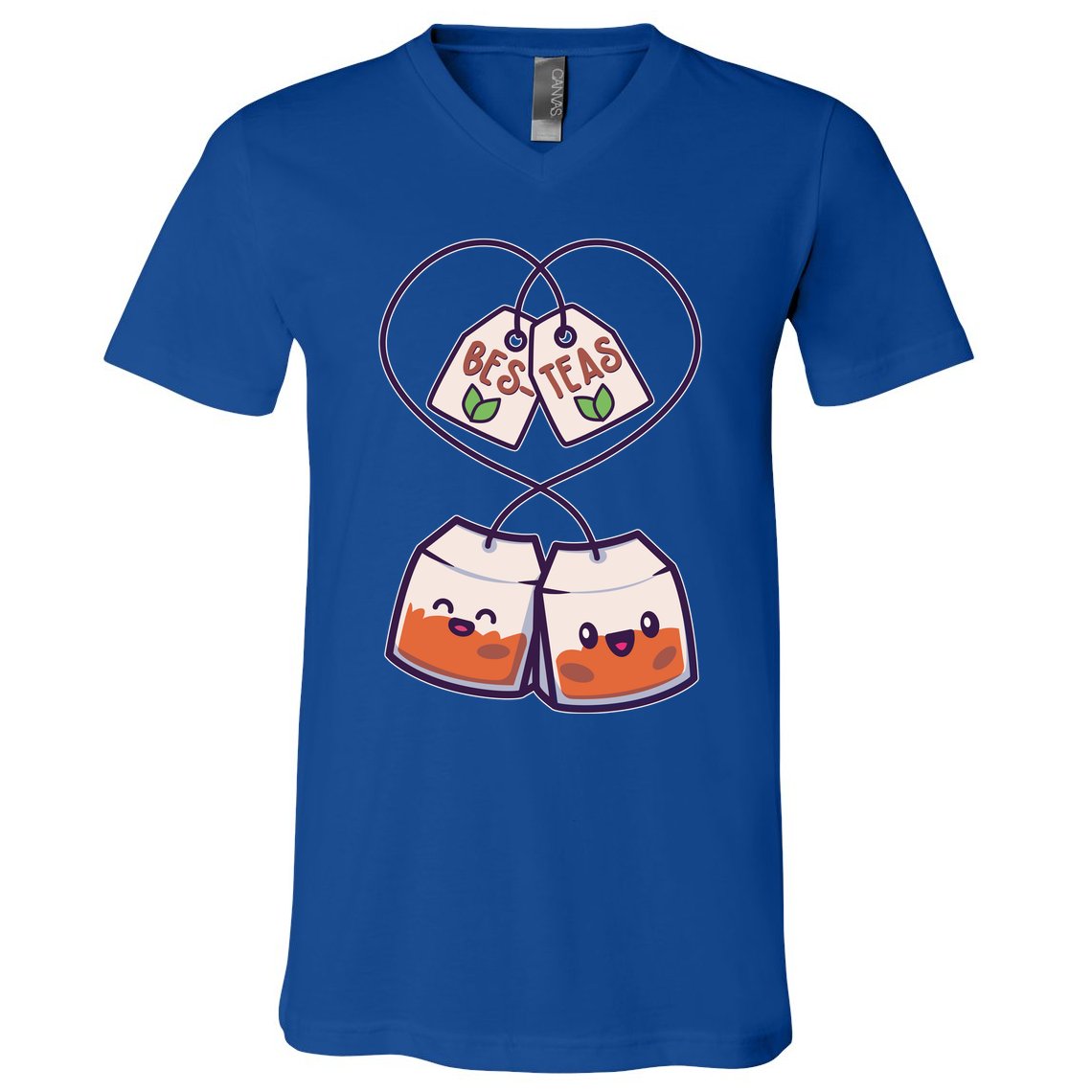 Cute Funny BesTeas Best Friend Tea Bags V-Neck T-Shirt