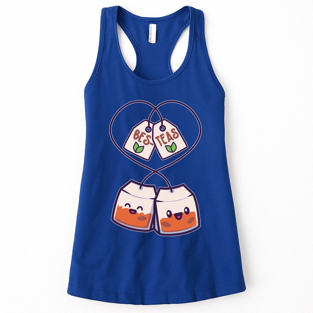 Cute Funny BesTeas Best Friend Tea Bags Womens Tank Top