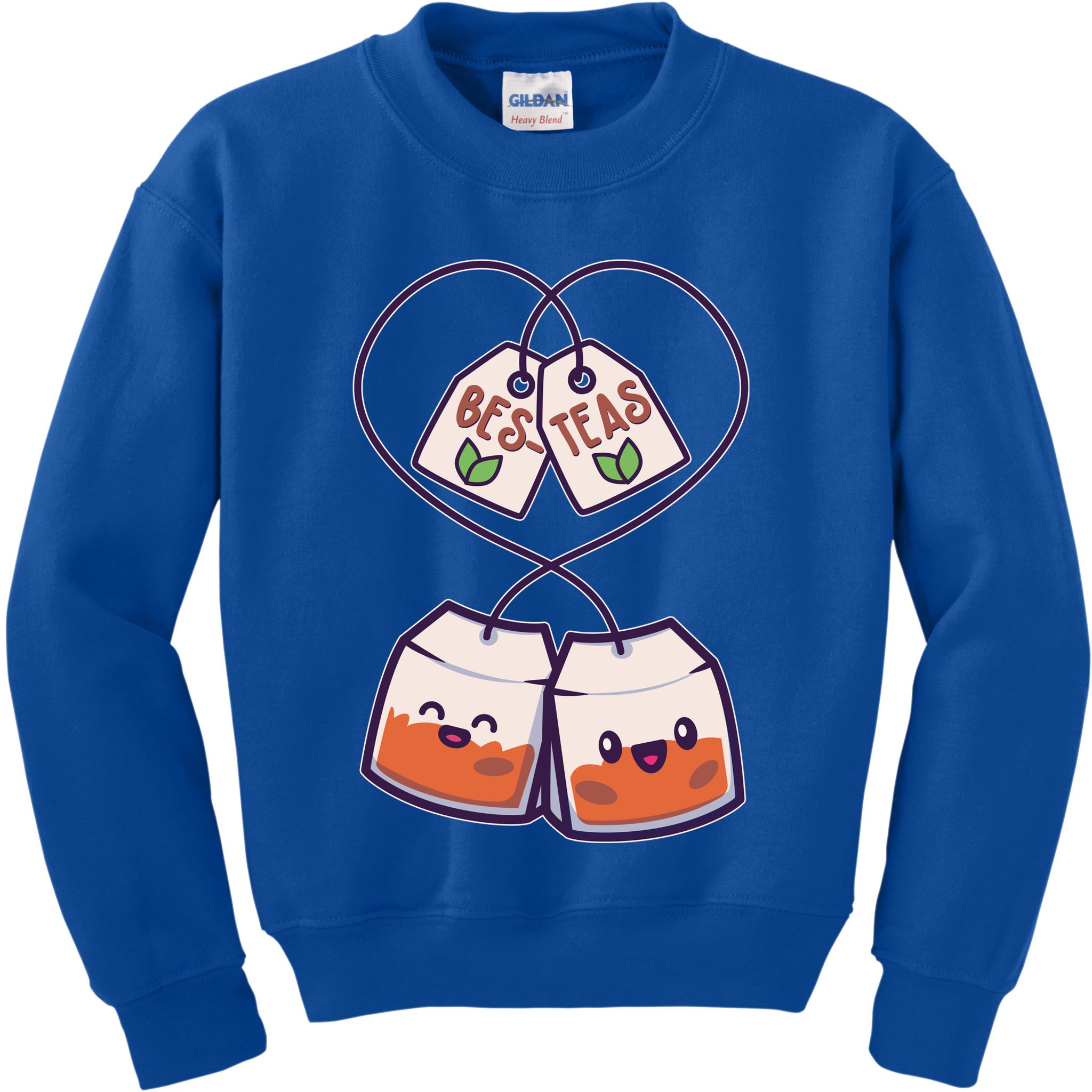 Cute Funny BesTeas Best Friend Tea Bags Kids Sweatshirt
