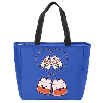 Cute Funny BesTeas Best Friend Tea Bags Zip Tote Bag