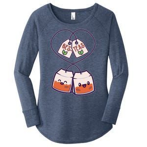 Cute Funny BesTeas Best Friend Tea Bags Women's Perfect Tri Tunic Long Sleeve Shirt