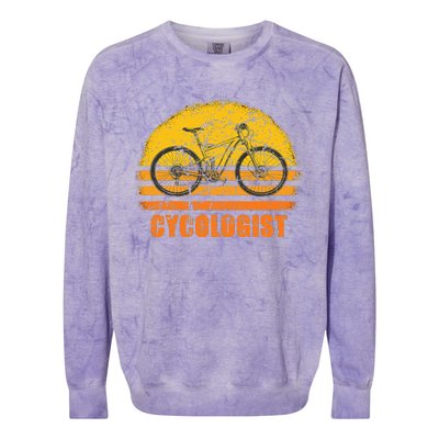 Cycologist Funny Bicycle Cycling Vintage Gift Colorblast Crewneck Sweatshirt