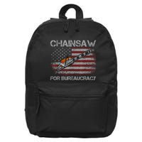 Chainsaw For Bureaucracy American Flag Chainsaw 16 in Basic Backpack