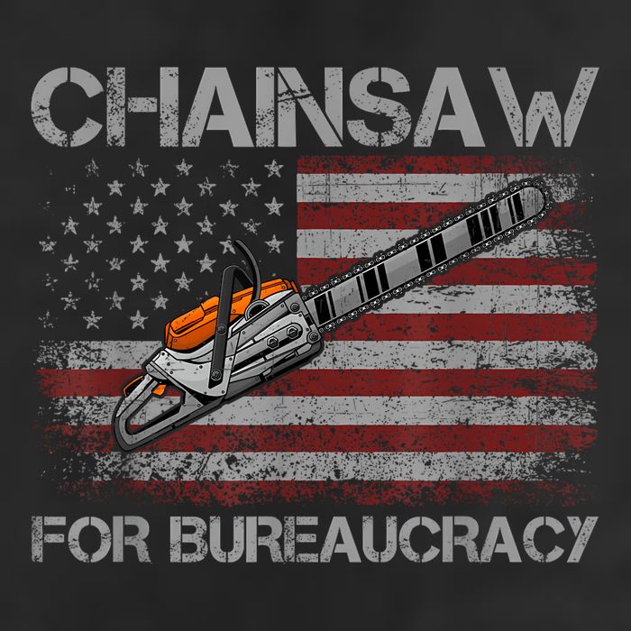 Chainsaw For Bureaucracy American Flag Chainsaw 25L Jumbo Tote