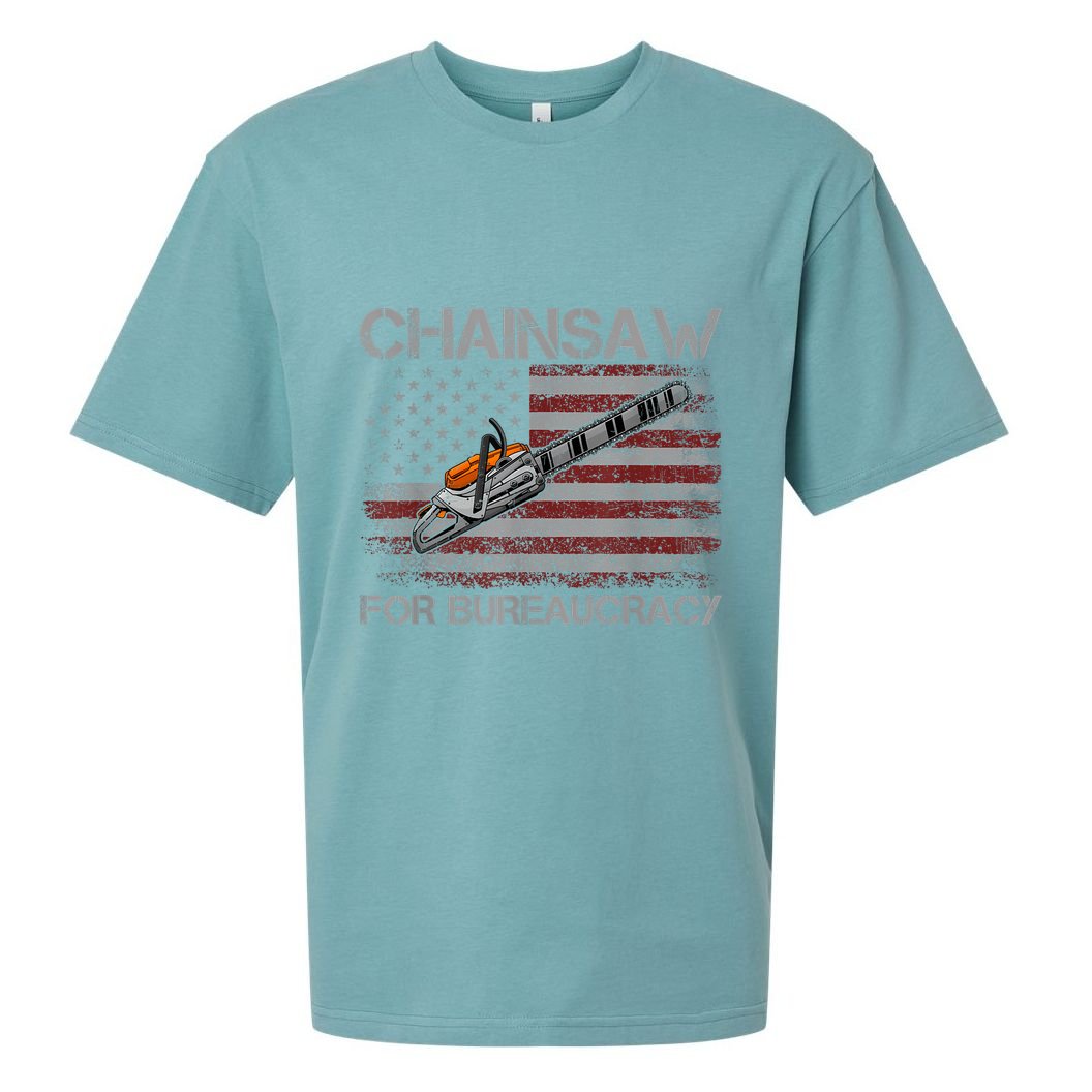Chainsaw For Bureaucracy American Flag Chainsaw Sueded Cloud Jersey T-Shirt