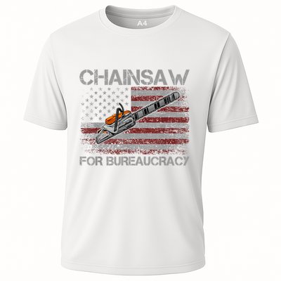 Chainsaw For Bureaucracy American Flag Chainsaw Performance Shirt