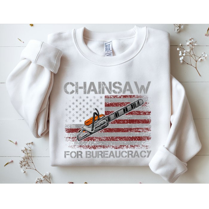 Chainsaw For Bureaucracy American Flag Chainsaw Sweatshirt