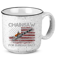 Chainsaw For Bureaucracy American Flag Chainsaw 15oz Campfire Ceramic Mug