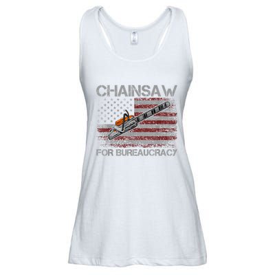 Chainsaw For Bureaucracy American Flag Chainsaw Ladies Essential Flowy Tank