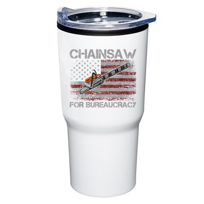 Chainsaw For Bureaucracy American Flag Chainsaw Tumbler