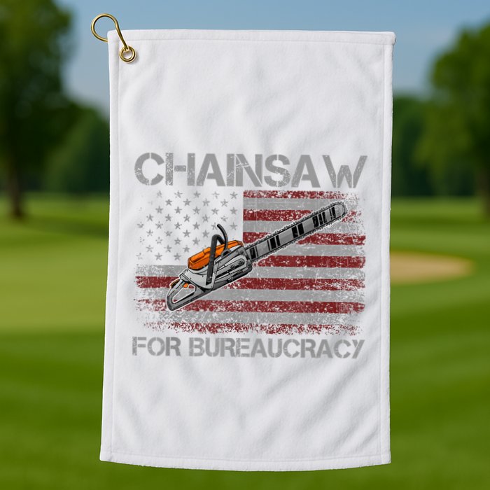 Chainsaw For Bureaucracy American Flag Chainsaw Golf Towel