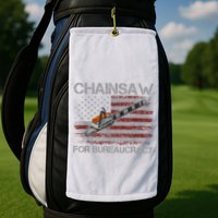 Chainsaw For Bureaucracy American Flag Chainsaw Golf Towel