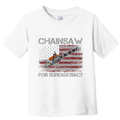 Chainsaw For Bureaucracy American Flag Chainsaw Toddler T-Shirt
