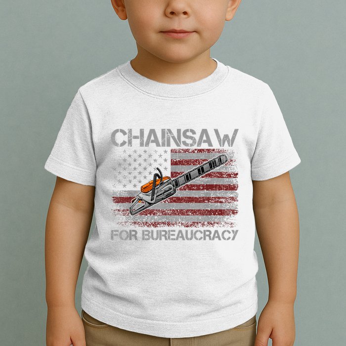 Chainsaw For Bureaucracy American Flag Chainsaw Toddler T-Shirt