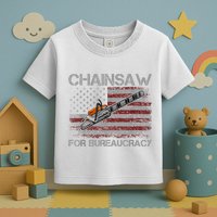 Chainsaw For Bureaucracy American Flag Chainsaw Toddler T-Shirt