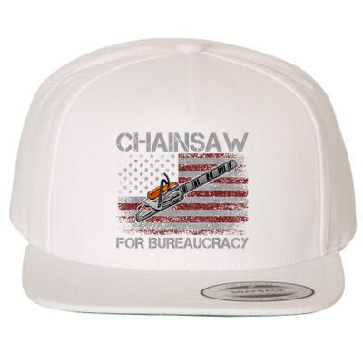 Chainsaw For Bureaucracy American Flag Chainsaw Wool Snapback Cap