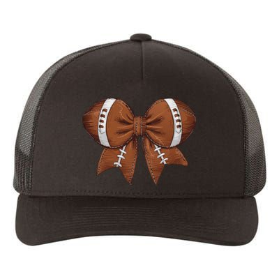 Coquette Football Bow Graphic Yupoong Adult 5-Panel Trucker Hat