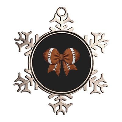 Coquette Football Bow Graphic Metallic Star Ornament