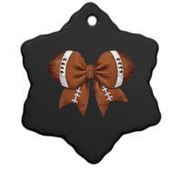 Coquette Football Bow Graphic Ceramic Star Ornament