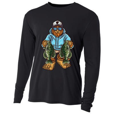 Crappie Fishing Bigfoot Panfishing Fishermen Cooling Performance Long Sleeve Crew