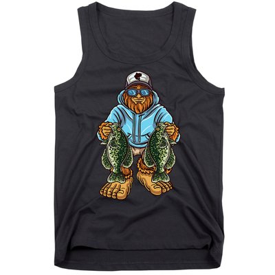 Crappie Fishing Bigfoot Panfishing Fishermen Tank Top