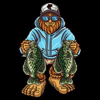 Crappie Fishing Bigfoot Panfishing Fishermen Women's Crop Top Tee