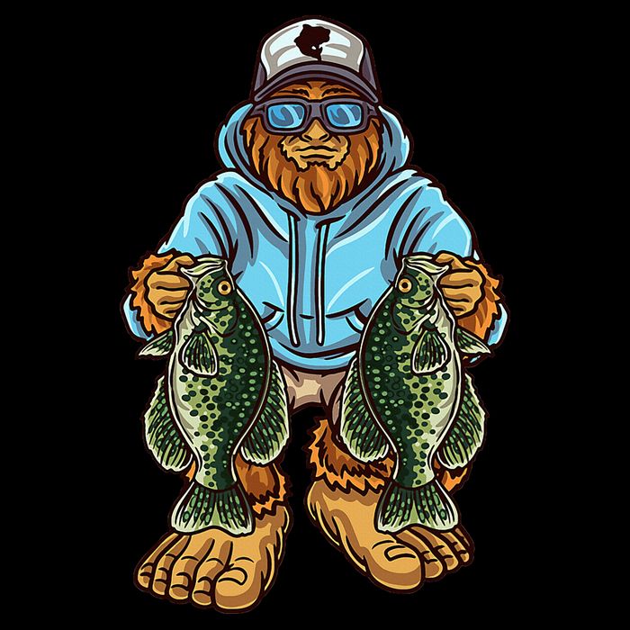 Crappie Fishing Bigfoot Panfishing Fishermen Women's Crop Top Tee