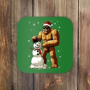 Christmas Funny Bigfoot Santa Snowman Xmas Graphic Gift Coaster