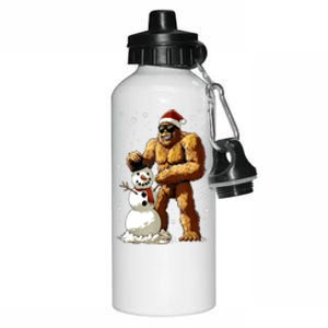 Christmas Funny Bigfoot Santa Snowman Xmas Graphic Gift Aluminum Water Bottle