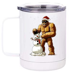 Christmas Funny Bigfoot Santa Snowman Xmas Graphic Gift 12 oz Stainless Steel Tumbler Cup