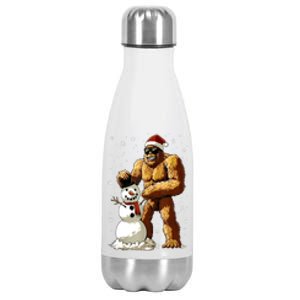 Christmas Funny Bigfoot Santa Snowman Xmas Graphic Gift Stainless Steel Insulated Water Bottle